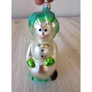 Patricia breen hobe sound snowman fish palm tree glitter green ornament Xmas tre